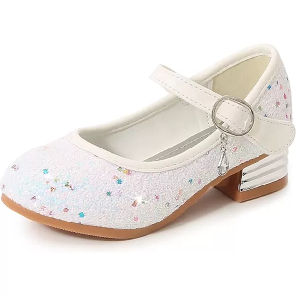 Cadidi Dinos Girls Dress Shoes Party Princess Glitter White Shoes  9 M US Toddler