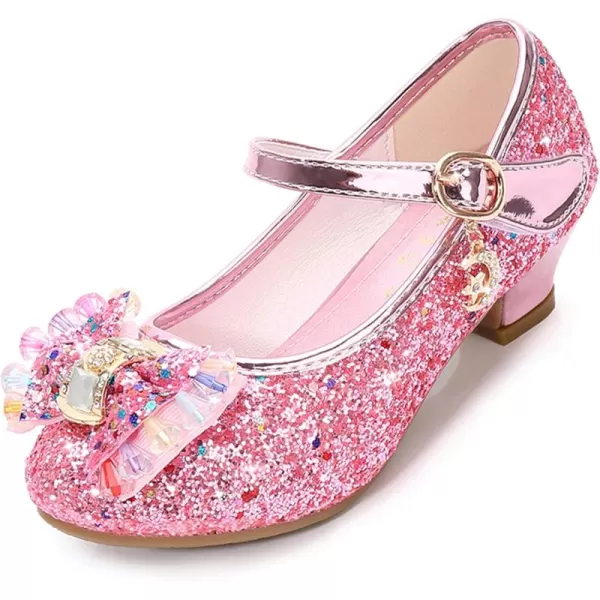 Cadidi Dinos Girls Dress Shoes Wedding Party Heel Mary Jane Princess Flower Shoes 
