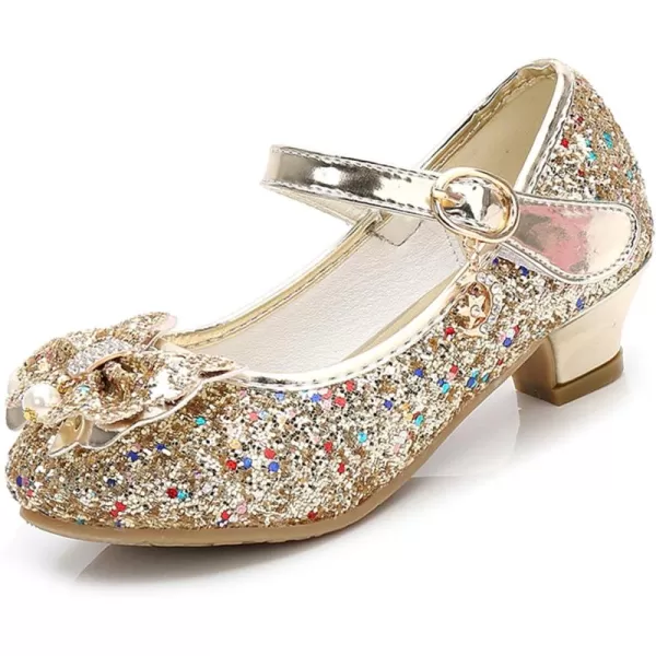 Cadidi Dinos Girls Dress Shoes Wedding Party Heel Mary Jane Princess Flower Shoes 