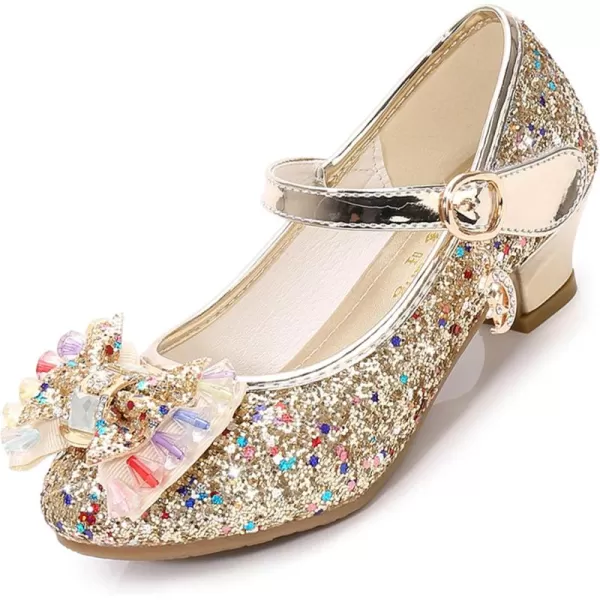 Cadidi Dinos Girls Dress Shoes Wedding Party Heel Mary Jane Princess Flower Shoes 
