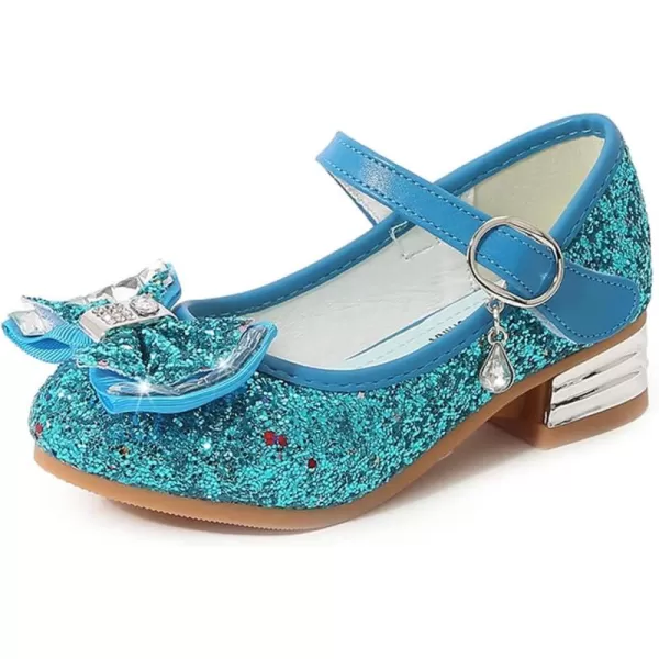 Cadidi Dinos Girls Dress Shoes Wedding Party Princess Glitter Blue Shoes  9 M US Toddler