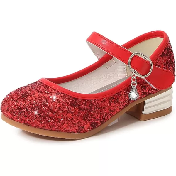 Girls Dress Shoes Party Princess Glitter Red Shoes  9 M US Toddler