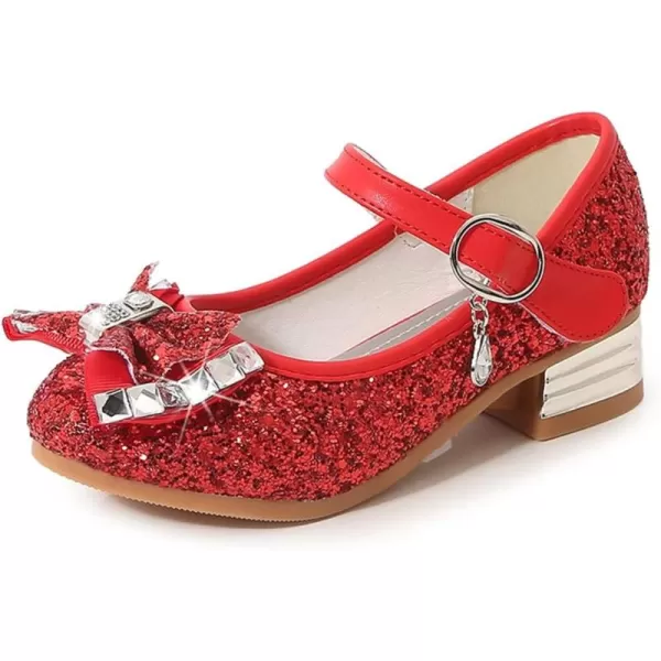 Girls Dress Shoes Wedding Party Princess Glitter Red Shoes  9 M US Toddler