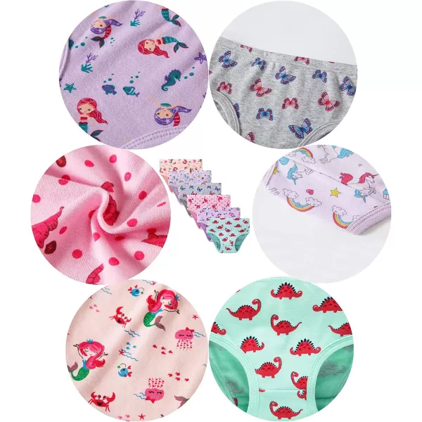Cadidi Dinos Baby Soft Cotton Underwear Little Girls'Briefs Toddler Undies