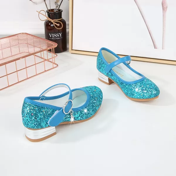 Cadidi Dinos Girls Dress Shoes Party Princess Glitter Blue Shoes  9 M US Toddler
