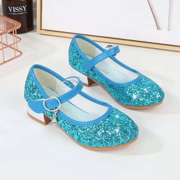 Cadidi Dinos Girls Dress Shoes Party Princess Glitter Blue Shoes  9 M US Toddler