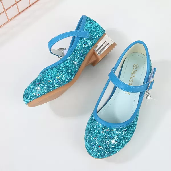 Cadidi Dinos Girls Dress Shoes Party Princess Glitter Blue Shoes  9 M US Toddler