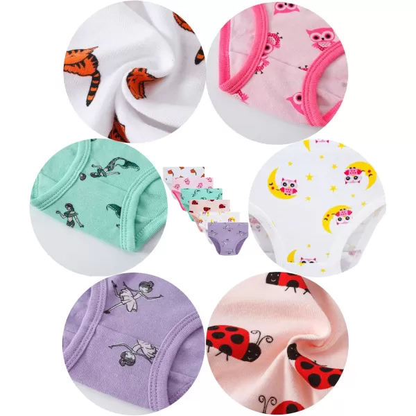 Cadidi Dinos Little Girls' Soft Cotton Underwear Kids Cool Breathable Comfort Panty Briefs Toddler Undies