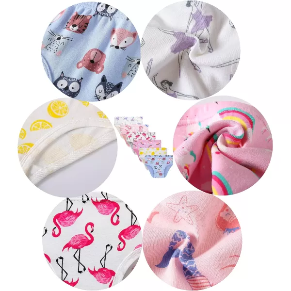Cadidi Dinos Little Girls' Soft Cotton Underwear Kids Cool Breathable Comfort Panty Briefs Toddler Undies
