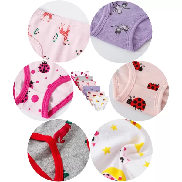 Cadidi Dinos Little Girls' Soft Cotton Underwear Kids Cool Breathable Comfort Panty Briefs Toddler Undies