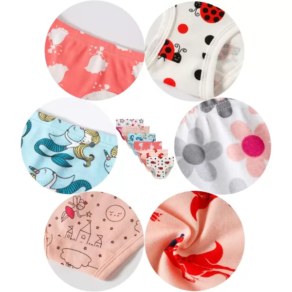 Cadidi Dinos Little Girls' Soft Cotton Underwear Kids Cool Breathable Comfort Panty Briefs Toddler Undies