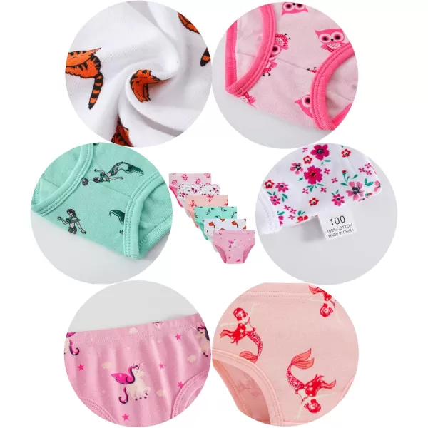 Cadidi Dinos Little Girls' Soft Cotton Underwear Kids Cool Breathable Comfort Panty Briefs Toddler Undies