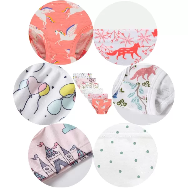 Cadidi Dinos Little Girls' Soft Cotton Underwear Kids Cool Breathable Comfort Panty Briefs Toddler Undies