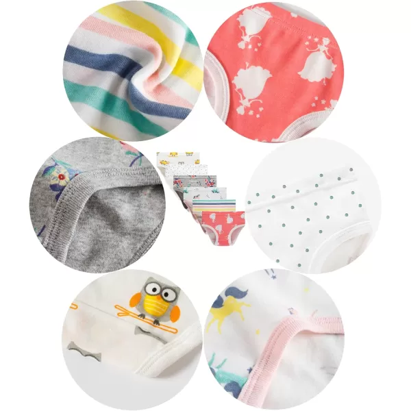 Cadidi Dinos Little Girls' Soft Cotton Underwear Kids Cool Breathable Comfort Panty Briefs Toddler Undies