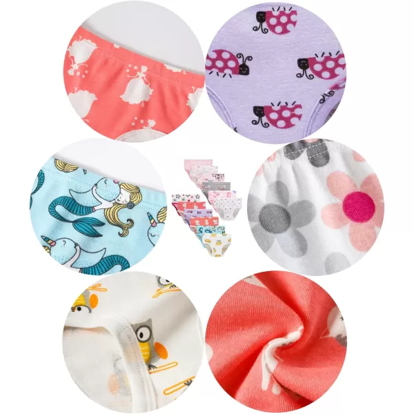 Cadidi Dinos Little Girls' Soft Cotton Underwear Kids Cool Breathable Comfort Panty Briefs Toddler Undies