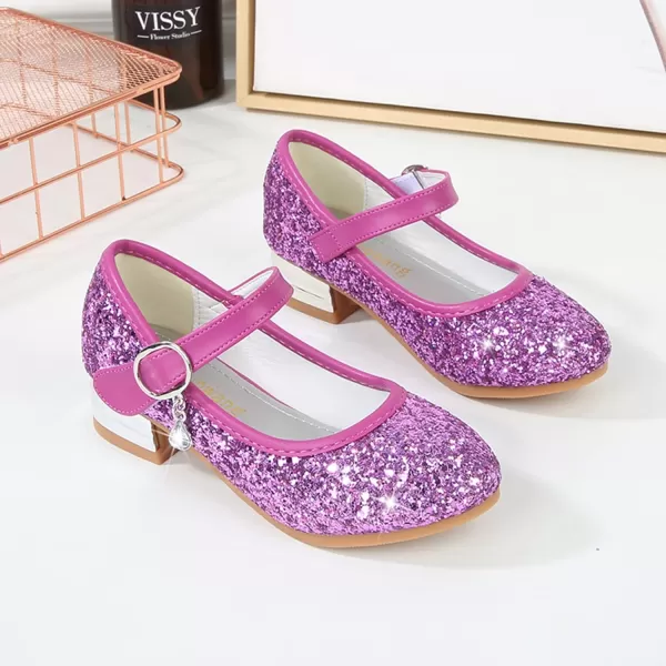 Girls Dress Shoes Party Princess Glitter purple Shoes  9 M US Toddler