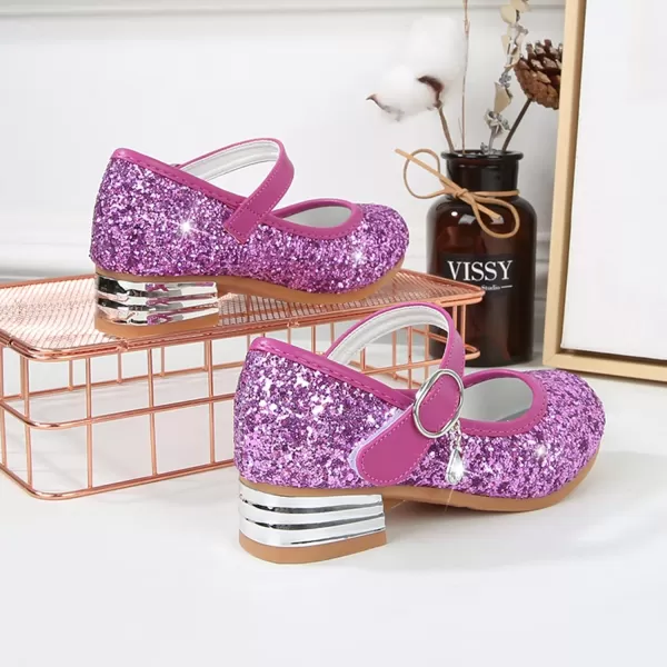 Girls Dress Shoes Party Princess Glitter purple Shoes  9 M US Toddler