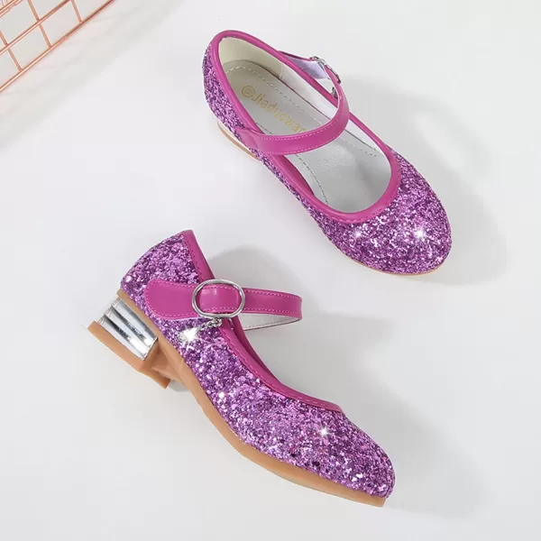 Girls Dress Shoes Party Princess Glitter purple Shoes  9 M US Toddler