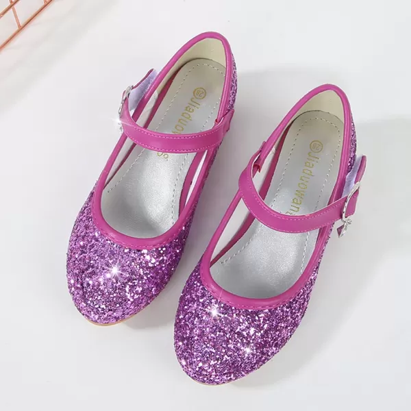Girls Dress Shoes Party Princess Glitter purple Shoes  9 M US Toddler