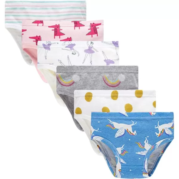 Cadidi Dinos Baby Soft Cotton Underwear Little Girls'Briefs Toddler Undies