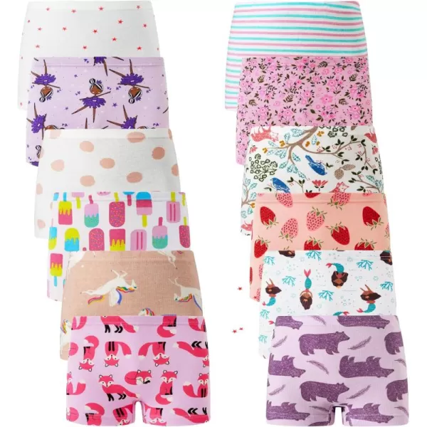 Cadidi Dinos Baby Soft Cotton Underwear Little Girls'Briefs Toddler Undies