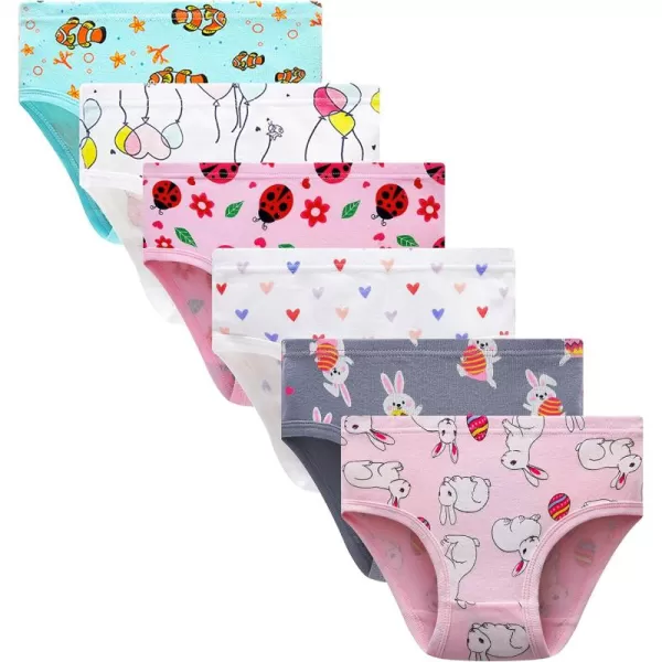 Cadidi Dinos Baby Soft Cotton Underwear Little Girls'Briefs Toddler Undies