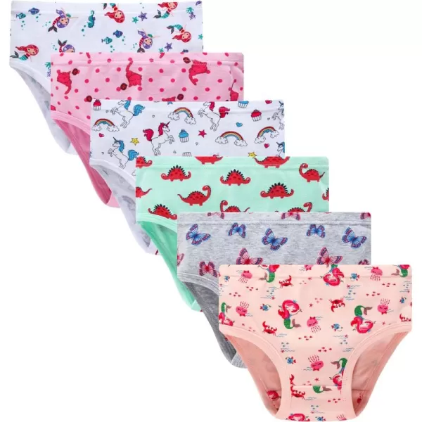 Cadidi Dinos Baby Soft Cotton Underwear Little Girls'Briefs Toddler Undies