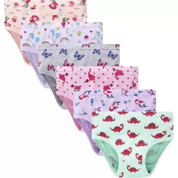 Cadidi Dinos Baby Soft Cotton Underwear Little Girls'Briefs Toddler Undies