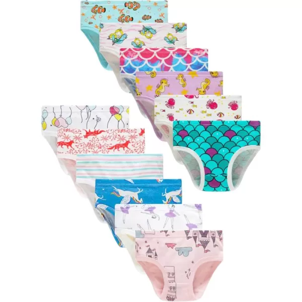 Cadidi Dinos Baby Soft Cotton Underwear Little Girls'Briefs Toddler Undies