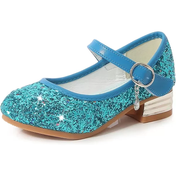 Cadidi Dinos Girls Dress Shoes Party Princess Glitter Blue Shoes  9 M US Toddler