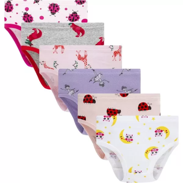 Cadidi Dinos Little Girls' Soft Cotton Underwear Kids Cool Breathable Comfort Panty Briefs Toddler Undies