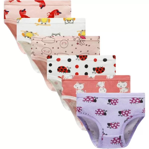 Cadidi Dinos Little Girls' Soft Cotton Underwear Kids Cool Breathable Comfort Panty Briefs Toddler Undies