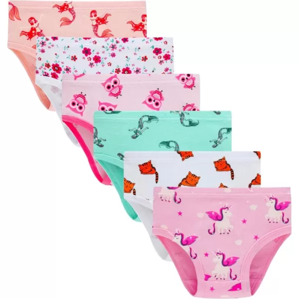 Cadidi Dinos Little Girls' Soft Cotton Underwear Kids Cool Breathable Comfort Panty Briefs Toddler Undies