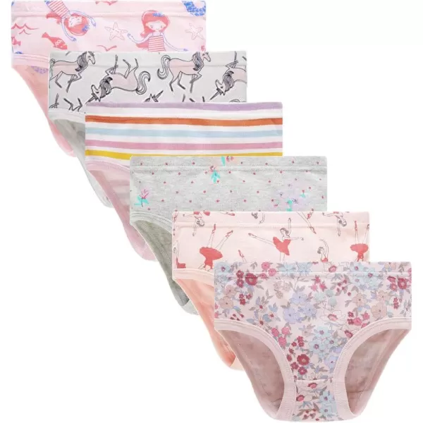 Cadidi Dinos Little Girls' Soft Cotton Underwear Kids Cool Breathable Comfort Panty Briefs Toddler Undies
