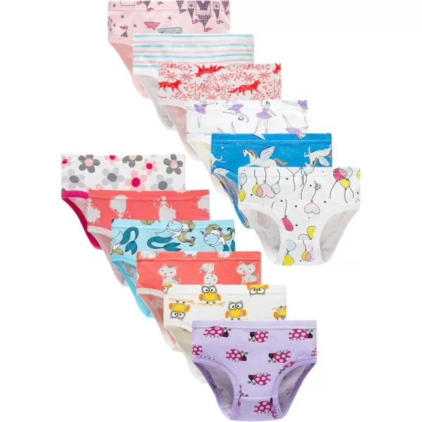 Cadidi Dinos Little Girls' Soft Cotton Underwear Kids Cool Breathable Comfort Panty Briefs Toddler Undies