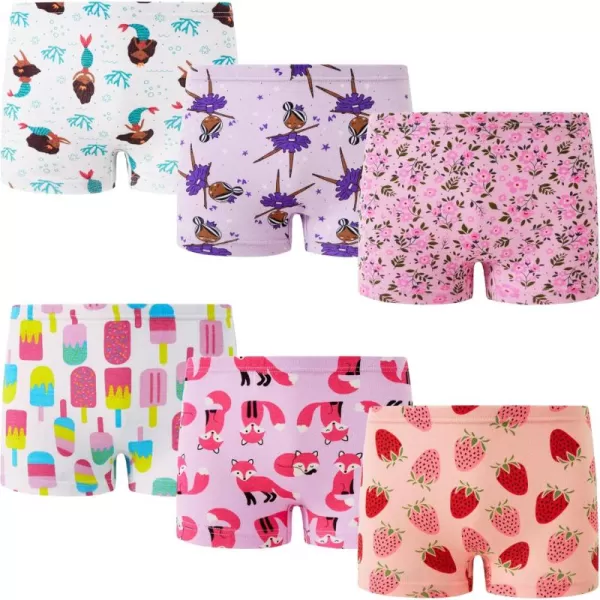 Cadidi Dinos Little Girls' Soft Cotton Underwear Kids Cool Breathable Comfort Panty Briefs Toddler Undies