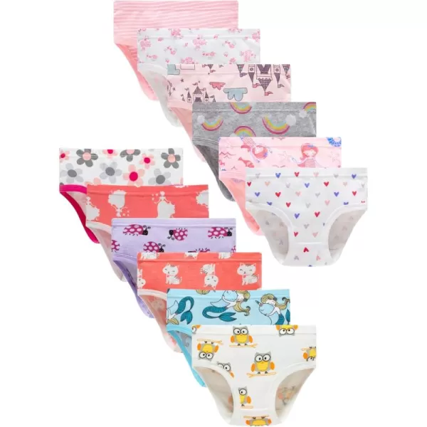 Cadidi Dinos Little Girls' Soft Cotton Underwear Kids Cool Breathable Comfort Panty Briefs Toddler Undies