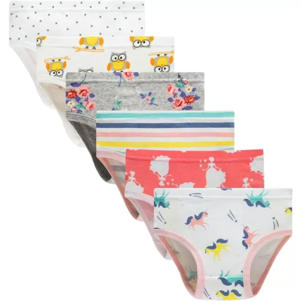 Cadidi Dinos Little Girls' Soft Cotton Underwear Kids Cool Breathable Comfort Panty Briefs Toddler Undies