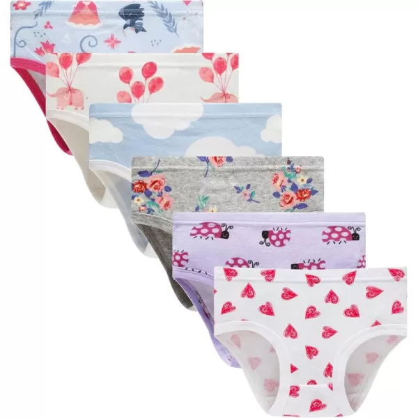 Cadidi Dinos Little Girls' Soft Cotton Underwear Kids Cool Breathable Comfort Panty Briefs Toddler Undies