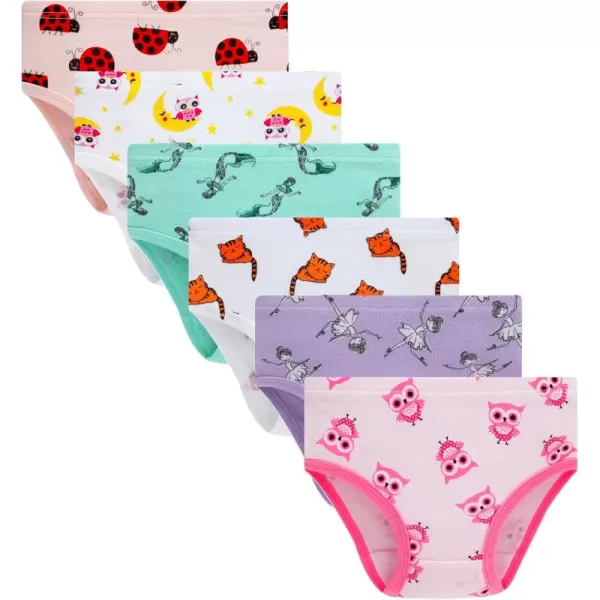Cadidi Dinos Little Girls' Soft Cotton Underwear Kids Cool Breathable Comfort Panty Briefs Toddler Undies