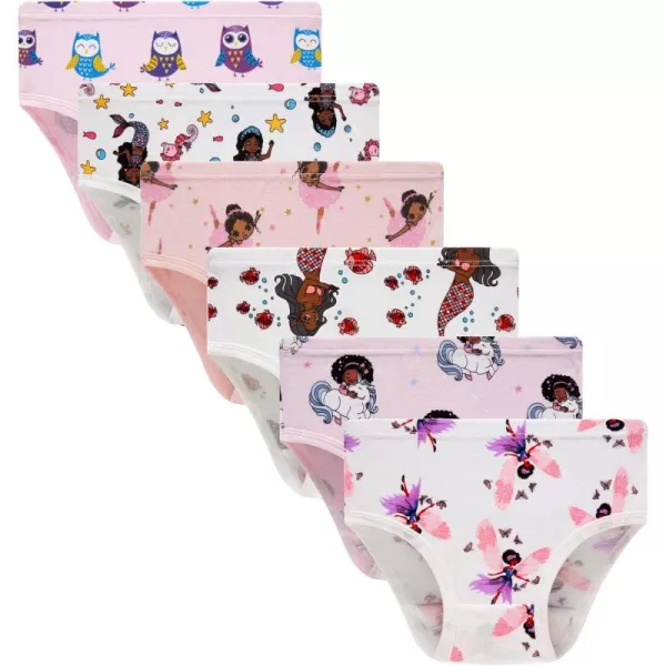 Cadidi Dinos Little Girls' Soft Cotton Underwear Kids Cool Breathable Comfort Panty Briefs Toddler Undies