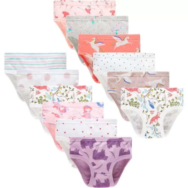 Cadidi Dinos Little Girls' Soft Cotton Underwear Kids Cool Breathable Comfort Panty Briefs Toddler Undies