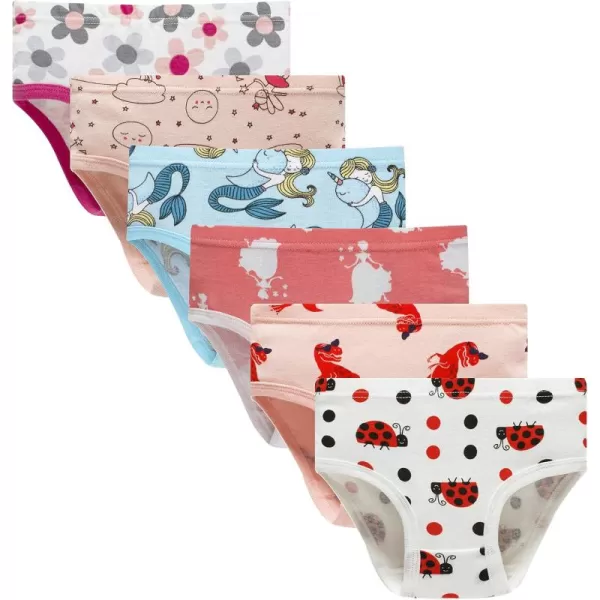 Cadidi Dinos Little Girls' Soft Cotton Underwear Kids Cool Breathable Comfort Panty Briefs Toddler Undies