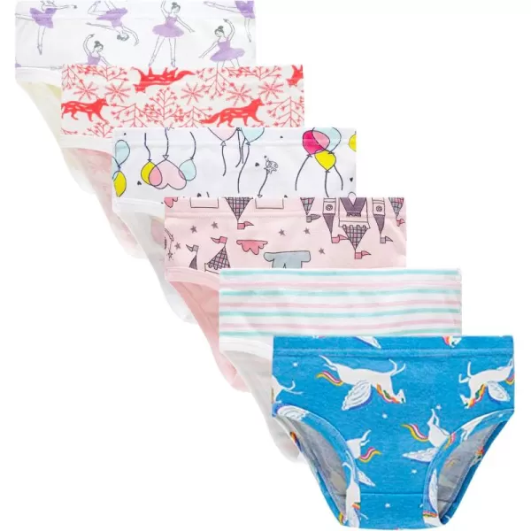 Cadidi Dinos Little Girls' Soft Cotton Underwear Kids Cool Breathable Comfort Panty Briefs Toddler Undies