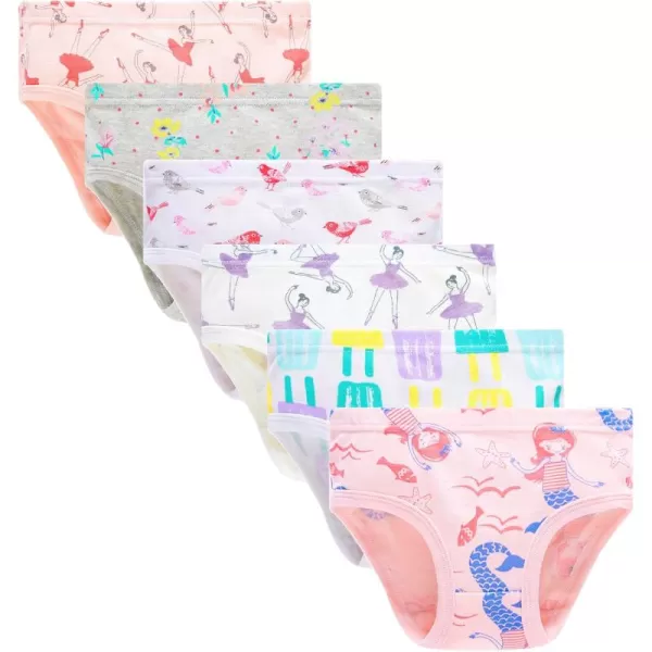 Cadidi Dinos Little Girls' Soft Cotton Underwear Kids Cool Breathable Comfort Panty Briefs Toddler Undies