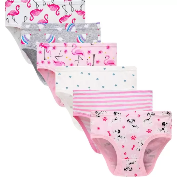 Cadidi Dinos Little Girls' Soft Cotton Underwear Kids Cool Breathable Comfort Panty Briefs Toddler Undies