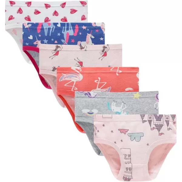 Cadidi Dinos Little Girls' Soft Cotton Underwear Kids Cool Breathable Comfort Panty Briefs Toddler Undies