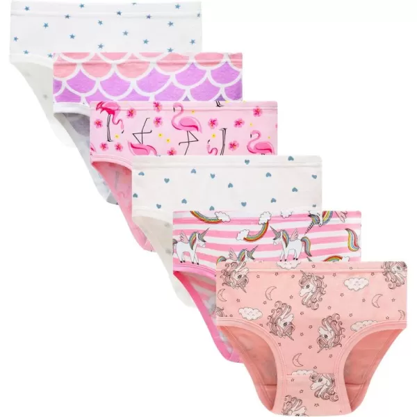 Cadidi Dinos Little Girls' Soft Cotton Underwear Kids Cool Breathable Comfort Panty Briefs Toddler Undies