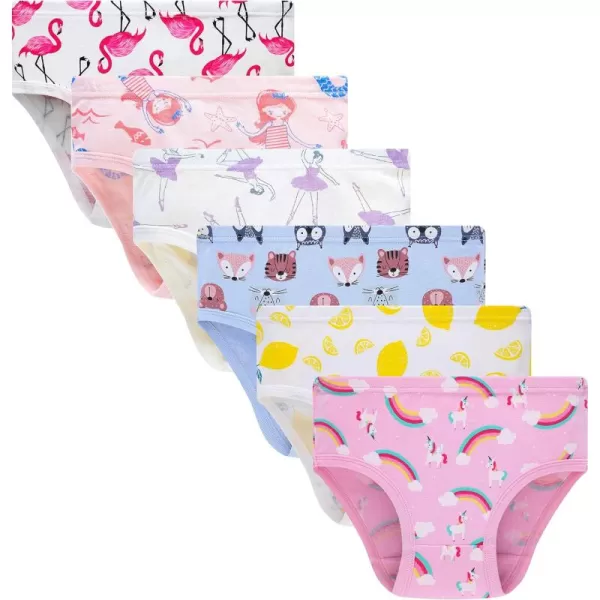 Cadidi Dinos Little Girls' Soft Cotton Underwear Kids Cool Breathable Comfort Panty Briefs Toddler Undies