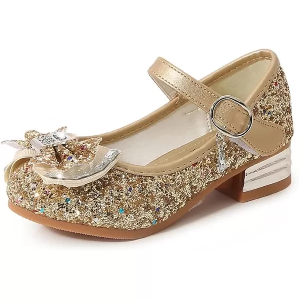 Girls Dress Shoes Wedding Party Princess Glitter Golden Shoes  9 M US Toddler